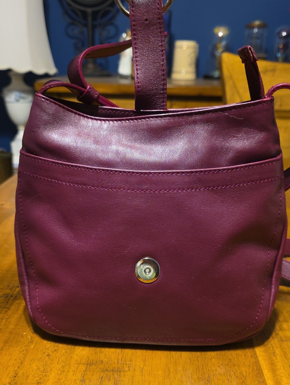 Low start Furla Vintage, Made in Italy, Burgundy Leather, XXth Century. IN EUC - Picture 13 of 15